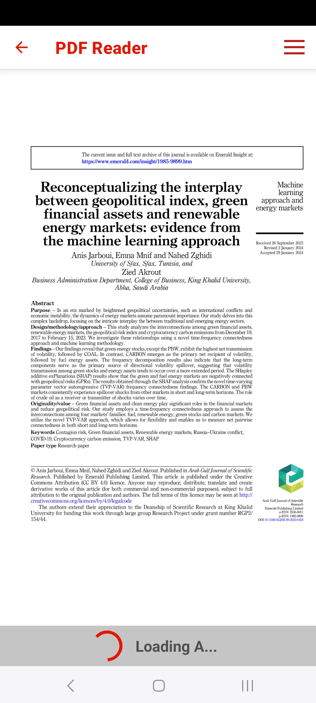 Arab Gulf Journal of Scientific Research